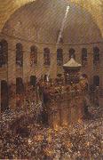 Eugene Girardet The Sacred Fire of Jerusalem oil painting on canvas